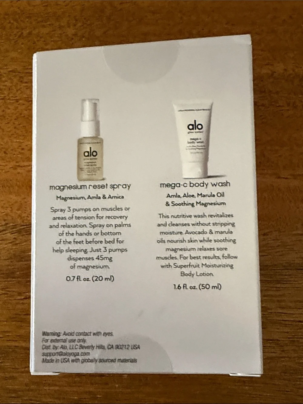 ALO Yoga Mega-C Body Wash & Magensium Reset Spray Mini Duo Brand New
